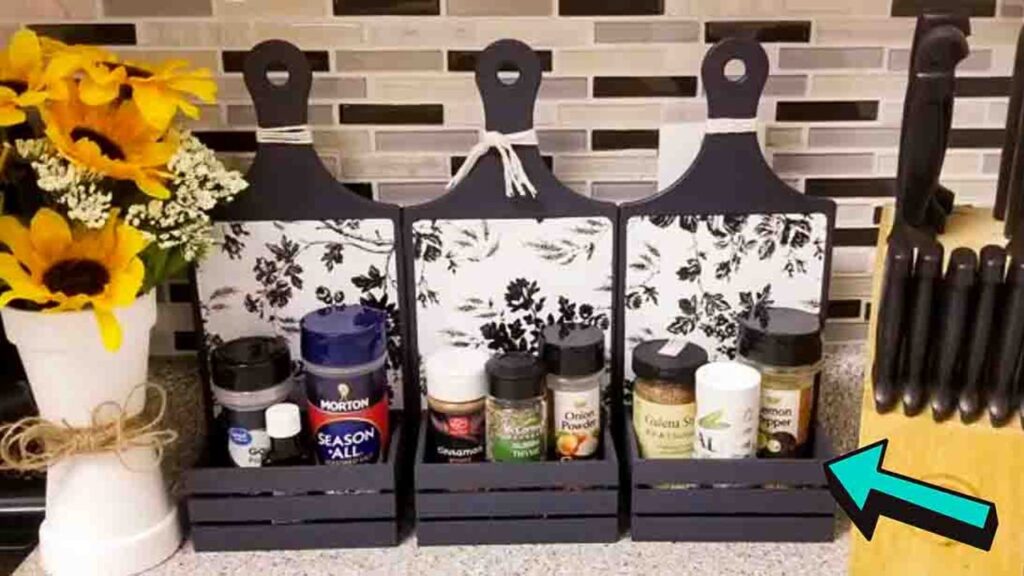Finished DIY Dollar Tree Spice Rack, a completed DIY project