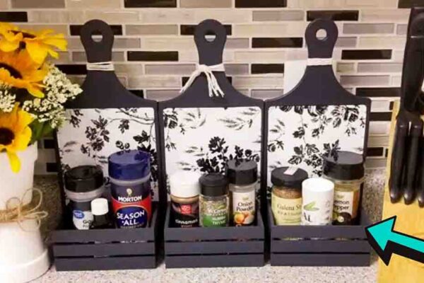 Finished DIY Dollar Tree Spice Rack, a completed DIY project