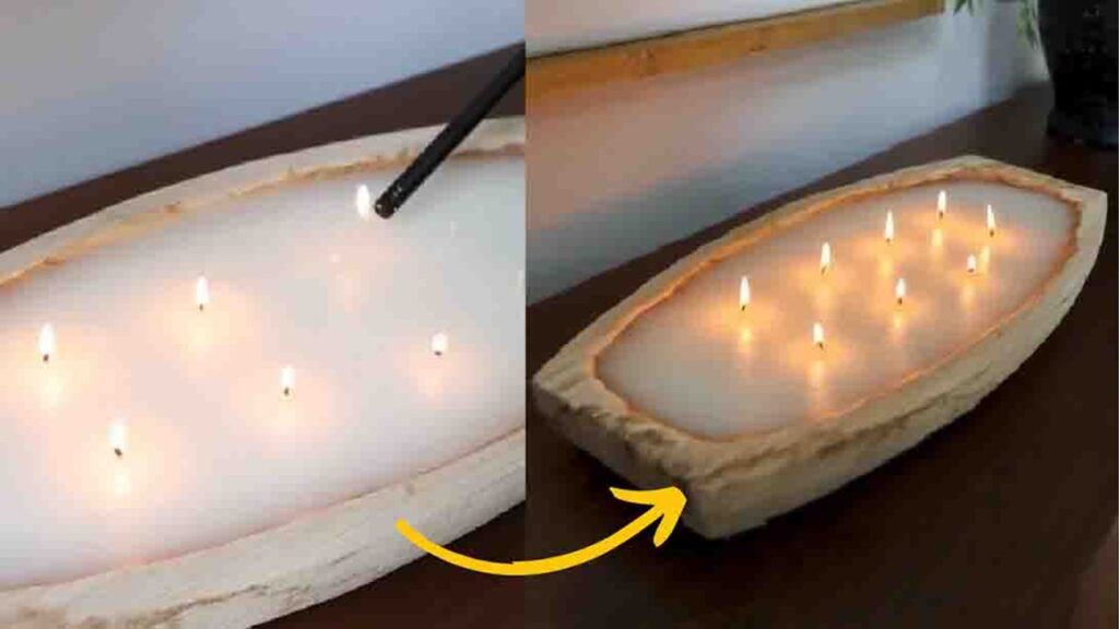 Finished DIY Dough Bowl Candle, a completed DIY project