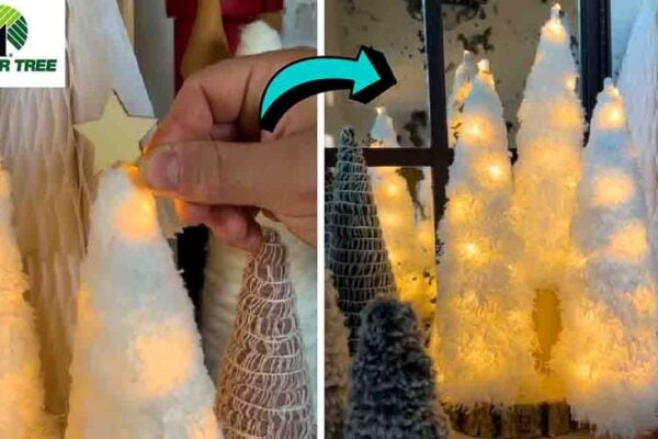 Finished DIY Dollar Tree Duster Christmas Tree, a completed DIY project