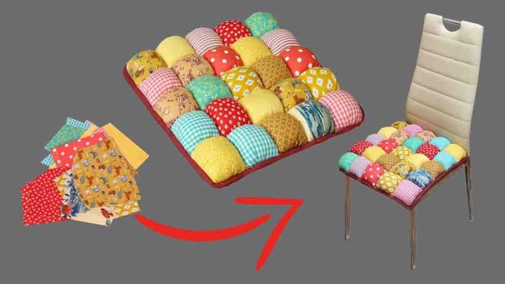 Finished DIY Easy Chair Cushion with Fabric Scraps, a completed DIY project