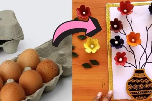 DIY Egg Carton Flowers, homemade and freshly served