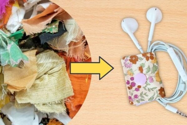 Finished DIY Fabric Cord Organizer, a completed DIY project