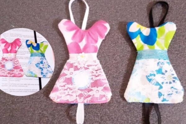 Finished DIY Fabric Dress Bookmark, a completed DIY project
