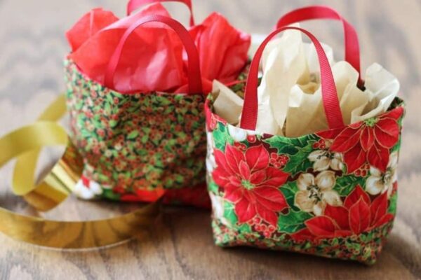 Finished Easy DIY Fabric Gift Bag, a completed DIY project