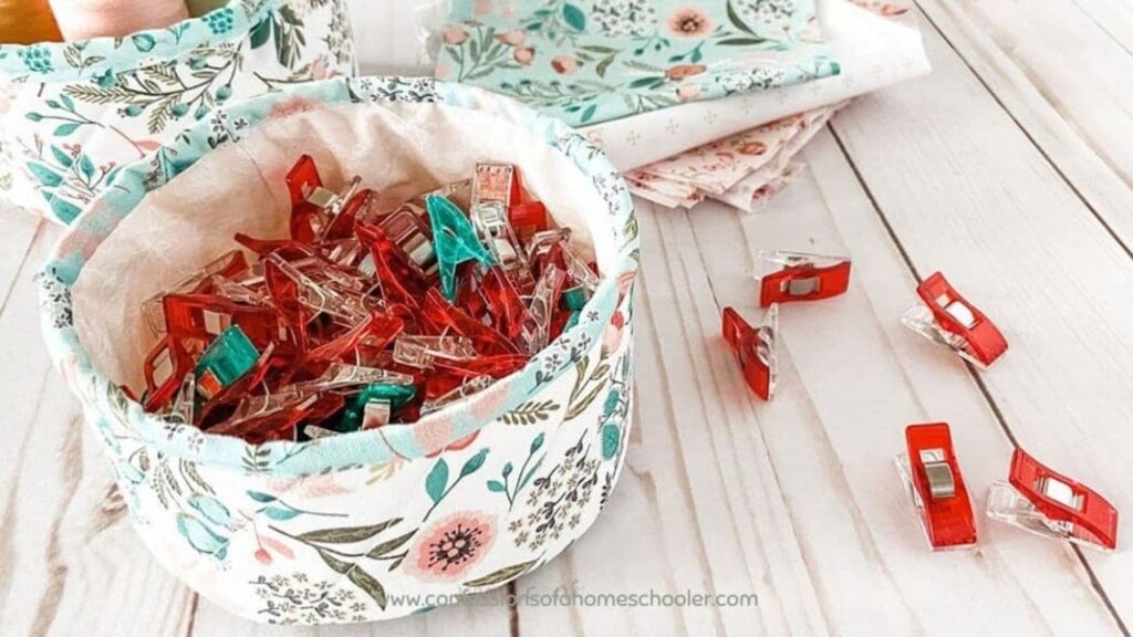 Finished DIY Fabric Notions Bowl, a completed DIY project