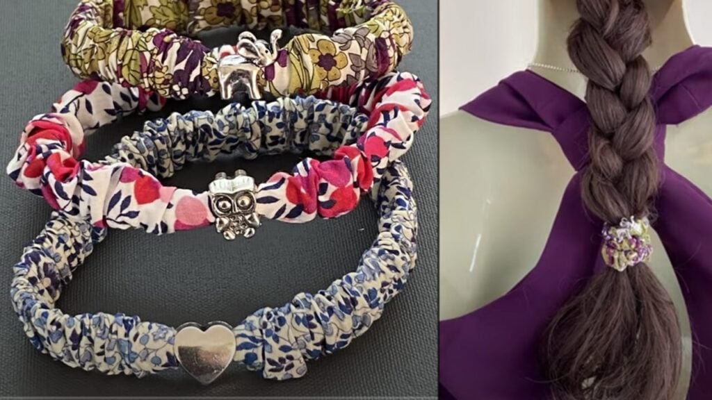 Finished A DIY Fabric Scrunchie Charm Bracelet, a completed DIY project