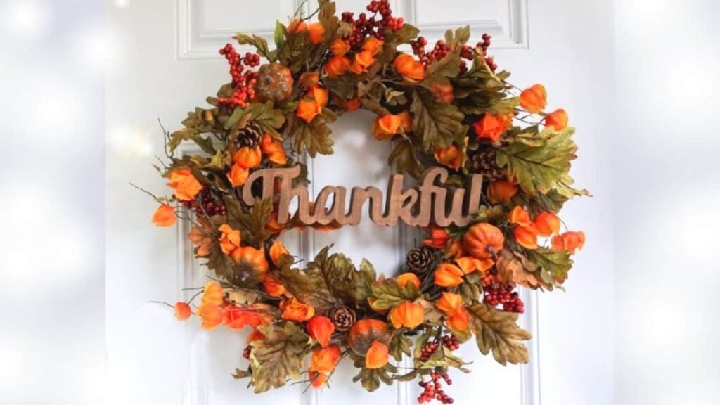 Finished DIY Fall Wreath Home Decor, a completed DIY project