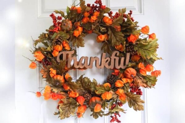 Finished DIY Fall Wreath Home Decor, a completed DIY project