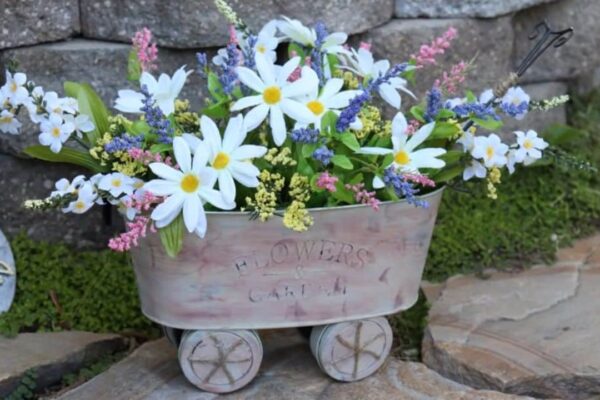 Finished DIY Farmhouse Wagon Decor from Dollar Tree, a completed DIY project