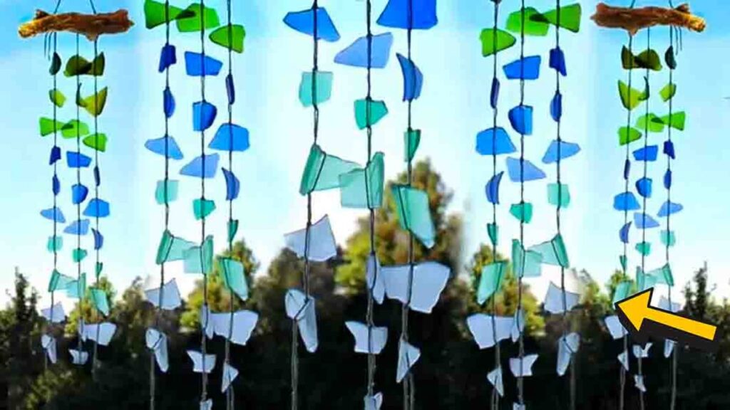 Finished DIY Faux Sea Glass Wind Chime, a completed DIY project