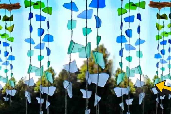 Finished DIY Faux Sea Glass Wind Chime, a completed DIY project