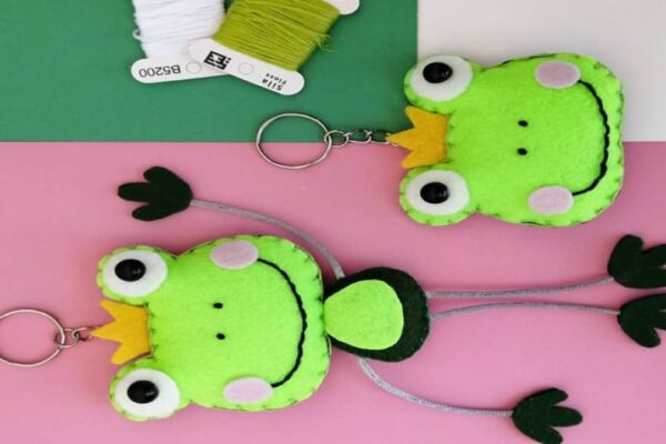 Finished How to Sew a Cute Froggy Keychain Using Felt, a completed DIY project