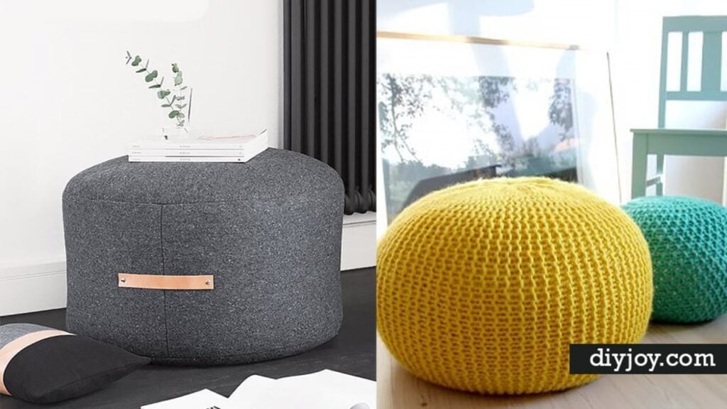 Finished 32 DIY Poufs To Make For Extra Seating, a completed DIY project