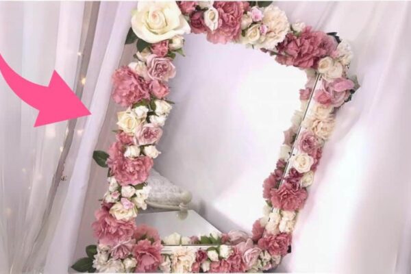 Finished DIY Floral Mirror, a completed DIY project
