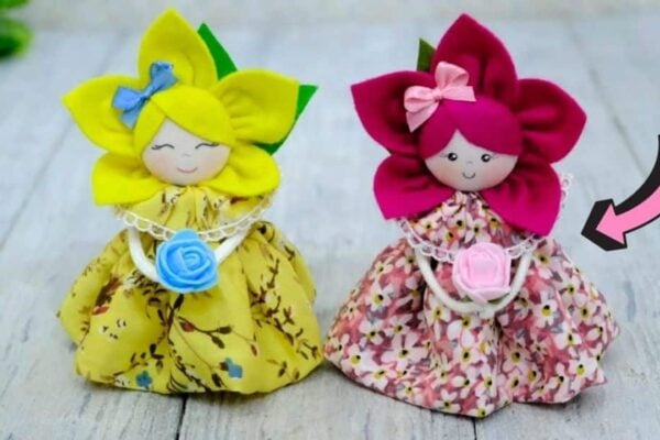 Finished DIY Flower Doll Decor, a completed DIY project