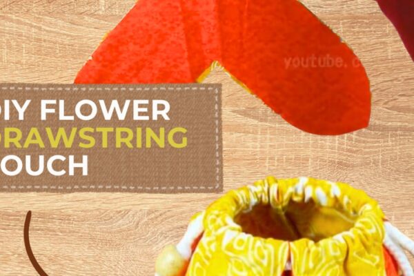 Finished DIY Flower Drawstring Pouch With Pattern, a completed DIY project