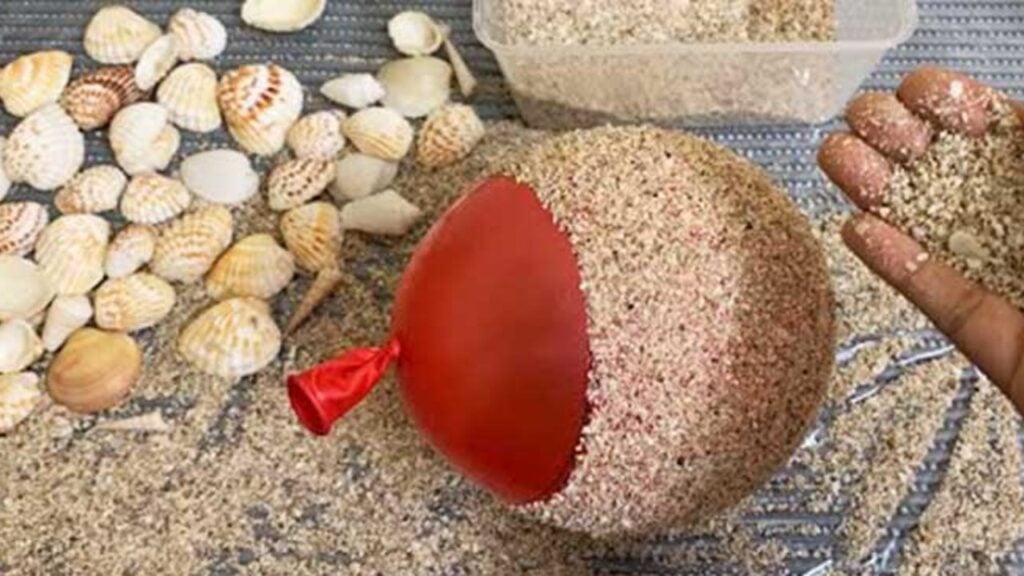Finished DIY Flower Vase Made From Seashells, a completed DIY project