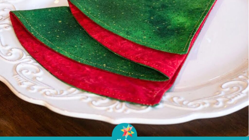 Finished DIY Folded Christmas Tree Napkin, a completed DIY project