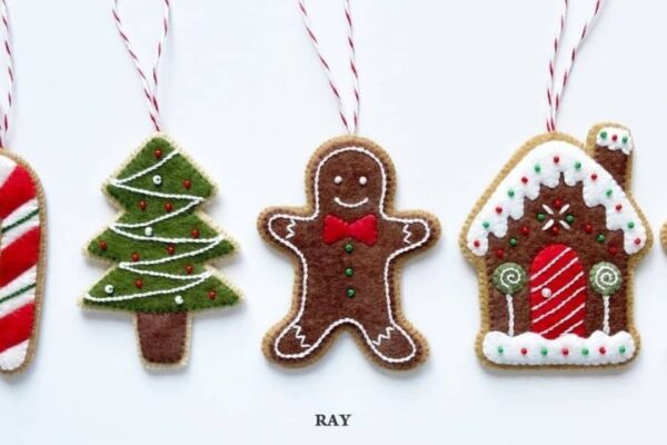 DIY Gingerbread Man Ornament Using Felt, homemade and freshly served