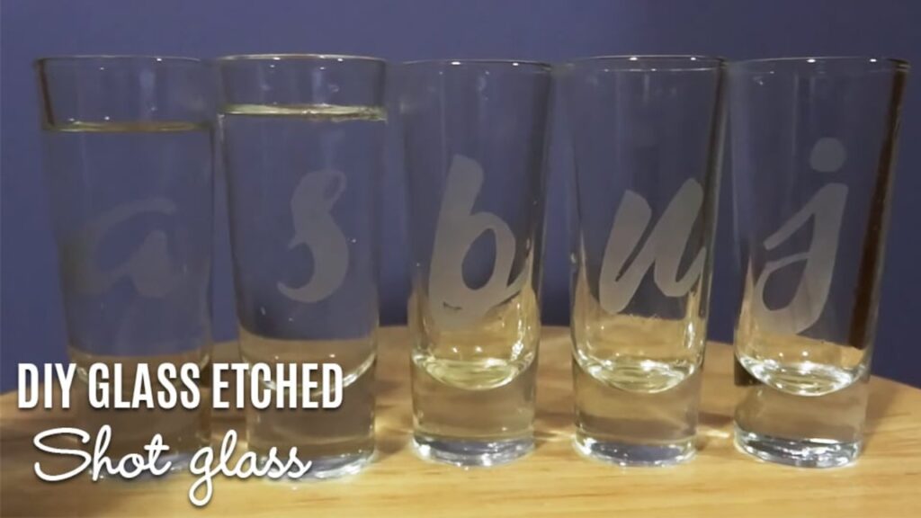 Finished DIY Glass Etched Shot Glasses, a completed DIY project