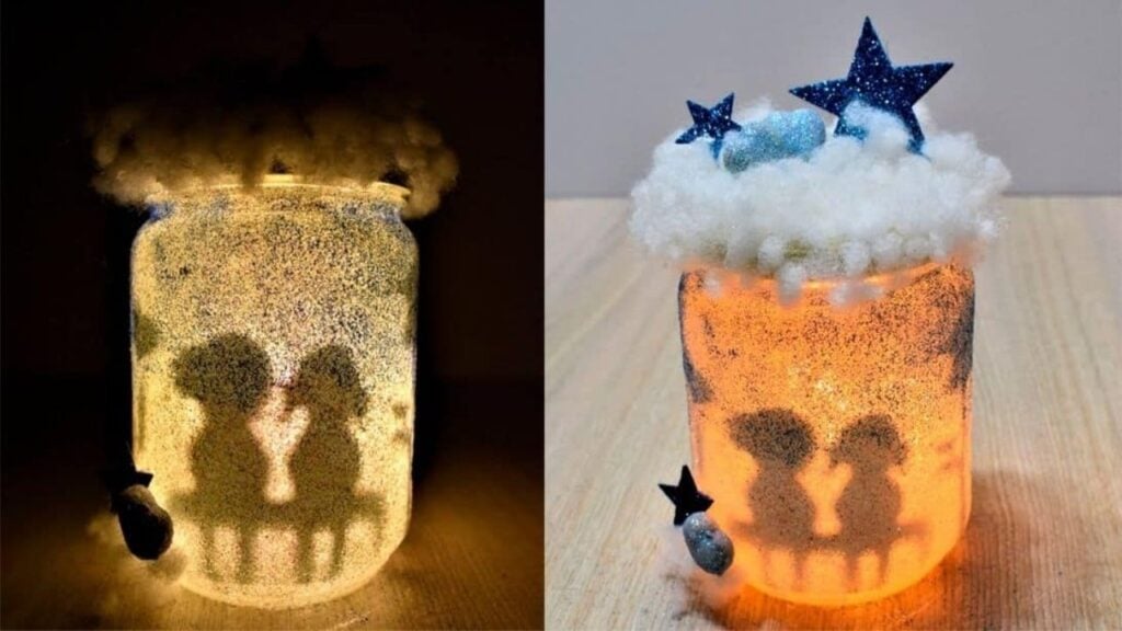 Finished DIY Glowing Mason Jar, a completed DIY project