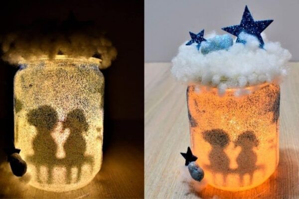 Finished DIY Glowing Mason Jar, a completed DIY project