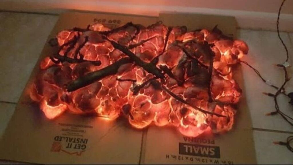 Finished DIY Halloween Fire Prop, a completed DIY project