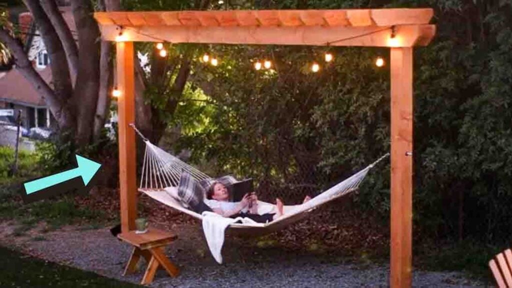 Finished DIY Backyard Hammock Pergola, a completed DIY project