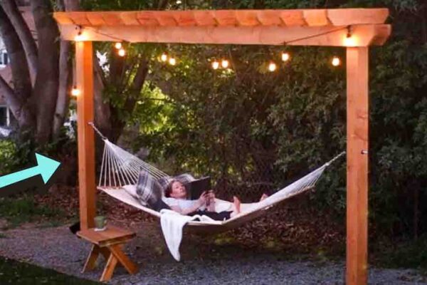 Finished DIY Backyard Hammock Pergola, a completed DIY project