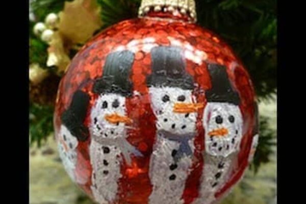 Finished She Makes An Awesome Snowman Ornament With Her Handprint (Watch!), a completed DIY project