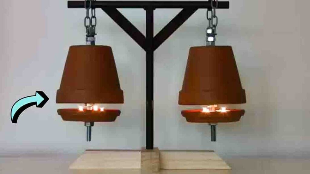 Finished DIY Hanging Flower Pot Heater for Winter, a completed DIY project