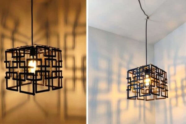 Finished DIY Hanging Lampshade, a completed DIY project