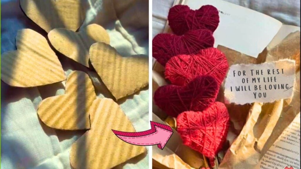 Finished DIY Heart Bouquet Using Cardboard, a completed DIY project