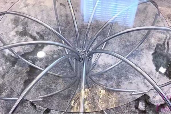 Finished DIY High-End Coffee Table With Hula Hoops, a completed DIY project