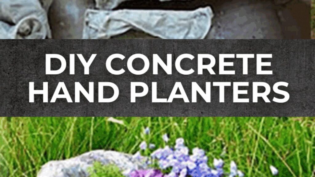 Finished DIY Concrete Hand Planters, a completed DIY project