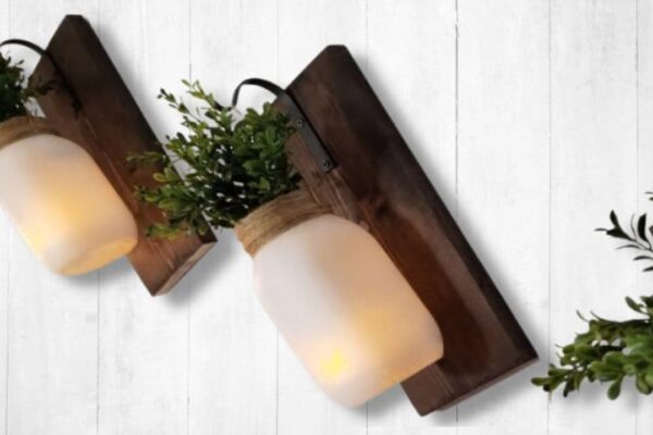 Finished DIY Illuminated Mason Jar Lanterns, a completed DIY project