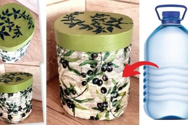 Finished DIY Kitchen Storage Container from Plastic Bottle, a completed DIY project