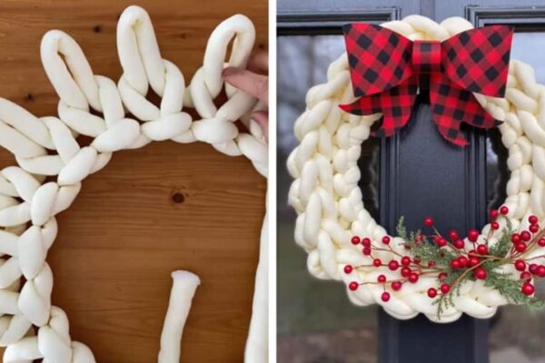 Finished How to Knit a Christmas Wreath, a completed DIY project