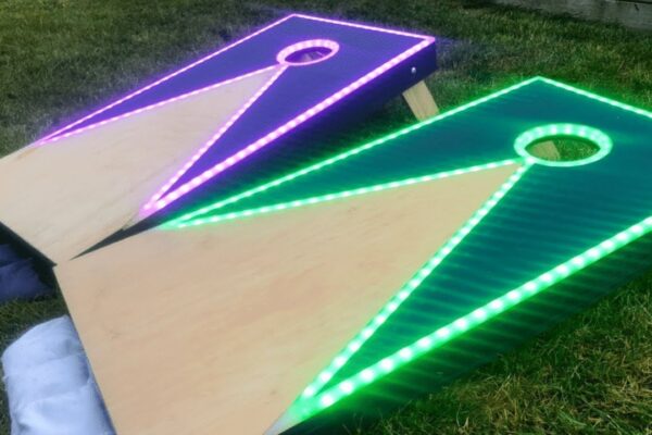 LED Cornhole Boards, homemade and freshly served