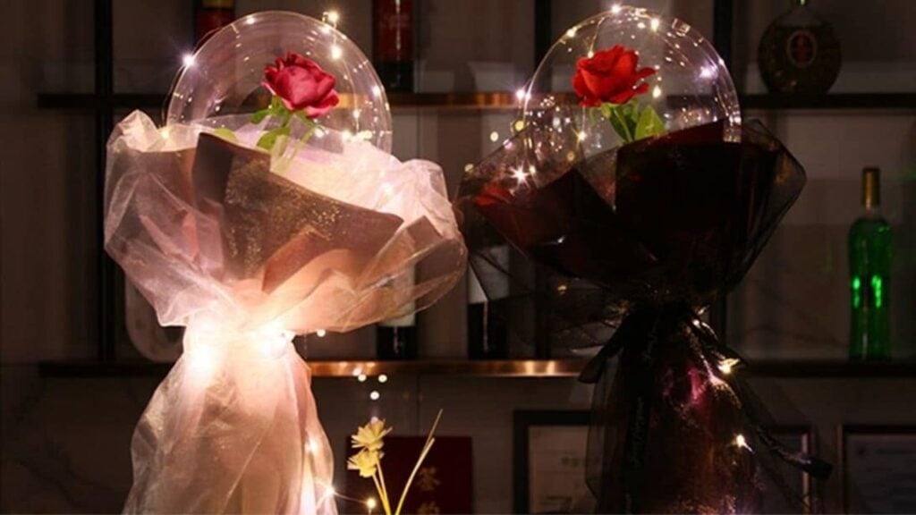 Finished DIY LED Luminous Rose Balloon Bouquet, a completed DIY project