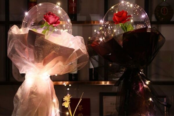 Finished DIY LED Luminous Rose Balloon Bouquet, a completed DIY project
