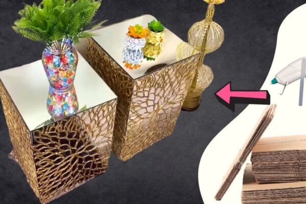 Finished DIY Luxurious Side Table Using Glue Gun, a completed DIY project
