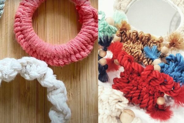 Finished DIY Macrame Scrunchies Made from Old Nylon Stockings, a completed DIY project