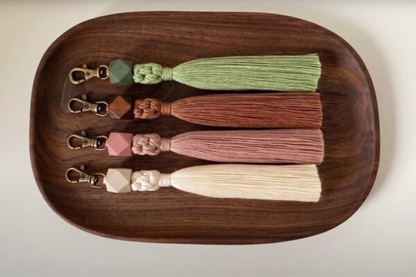 Finished a DIY Macrame Tassel Keychain, a completed DIY project
