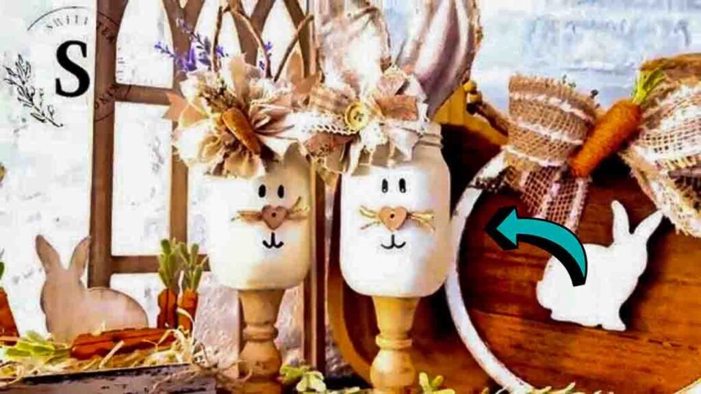 Finished DIY Mason Jar Bunnies, a completed DIY project