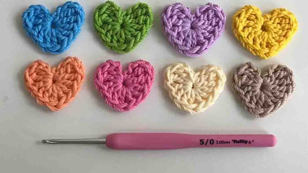 Finished DIY Mini Heart Crochet for Beginners, a completed DIY project