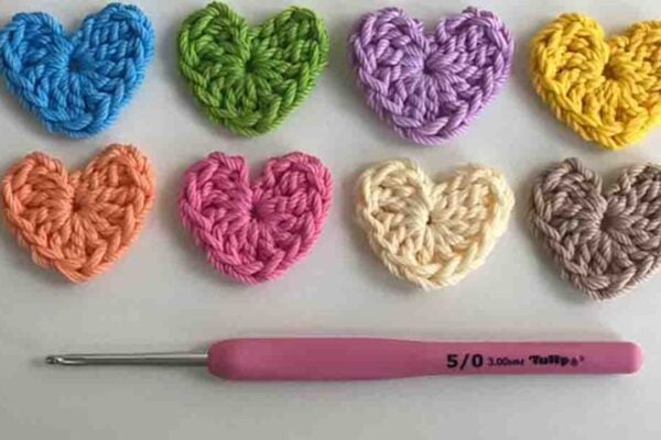Finished DIY Mini Heart Crochet for Beginners, a completed DIY project