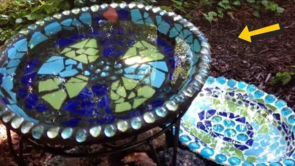 Finished DIY Mosaic Bird Bath, a completed DIY project