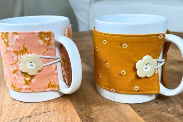 Finished DIY Mug Cozy, a completed DIY project
